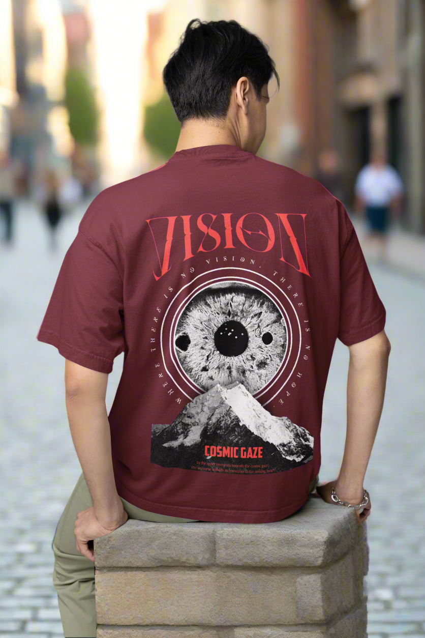 back_view_Printed T-shirt Oversized Vision