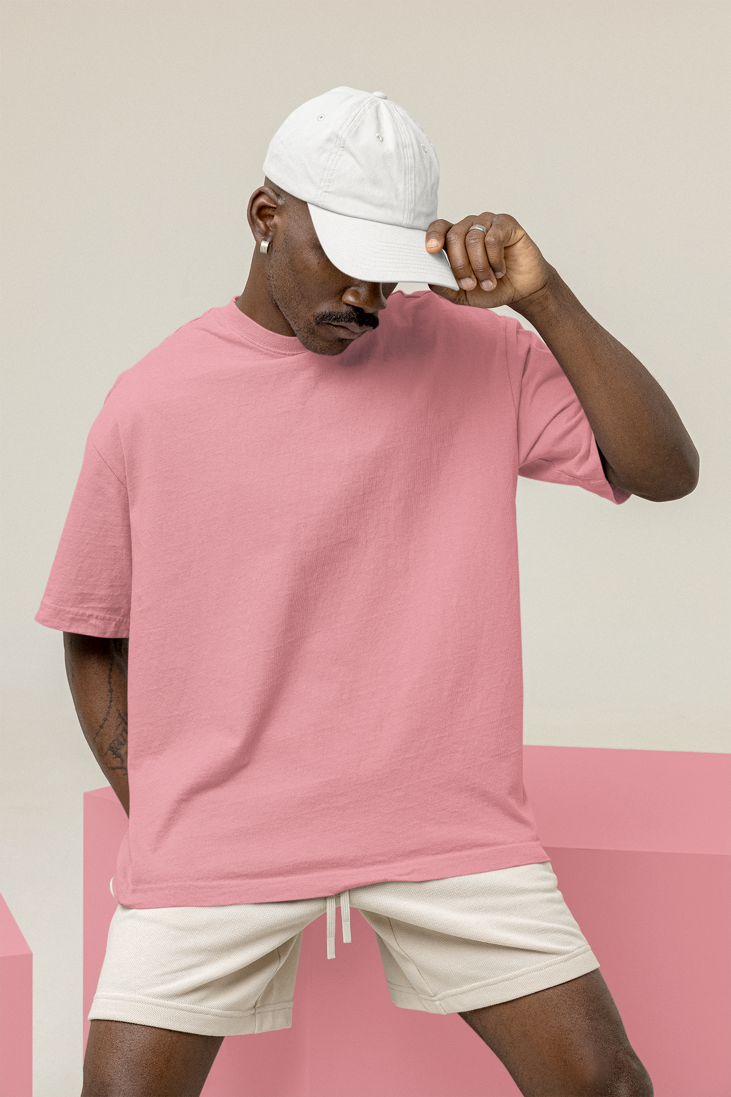 Oversized Solids : Dark Pink T-shirt