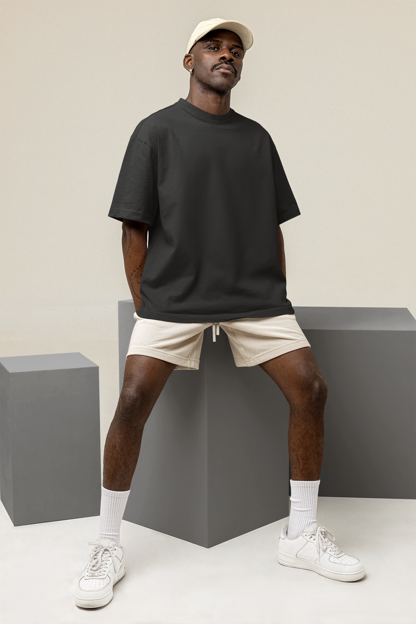 Oversized Solids : Black T-shirt