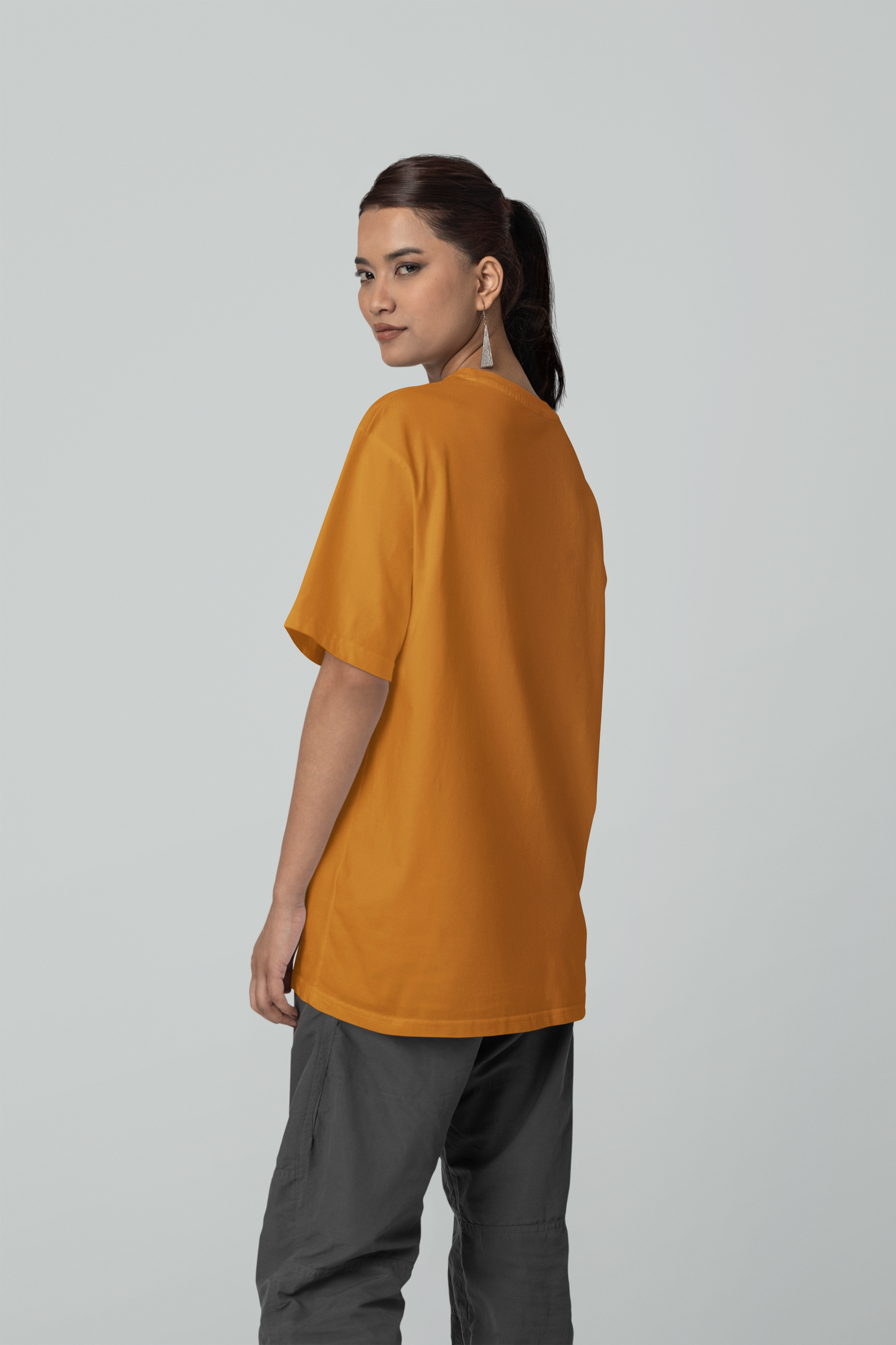 Oversized Solids : Brown T-shirt