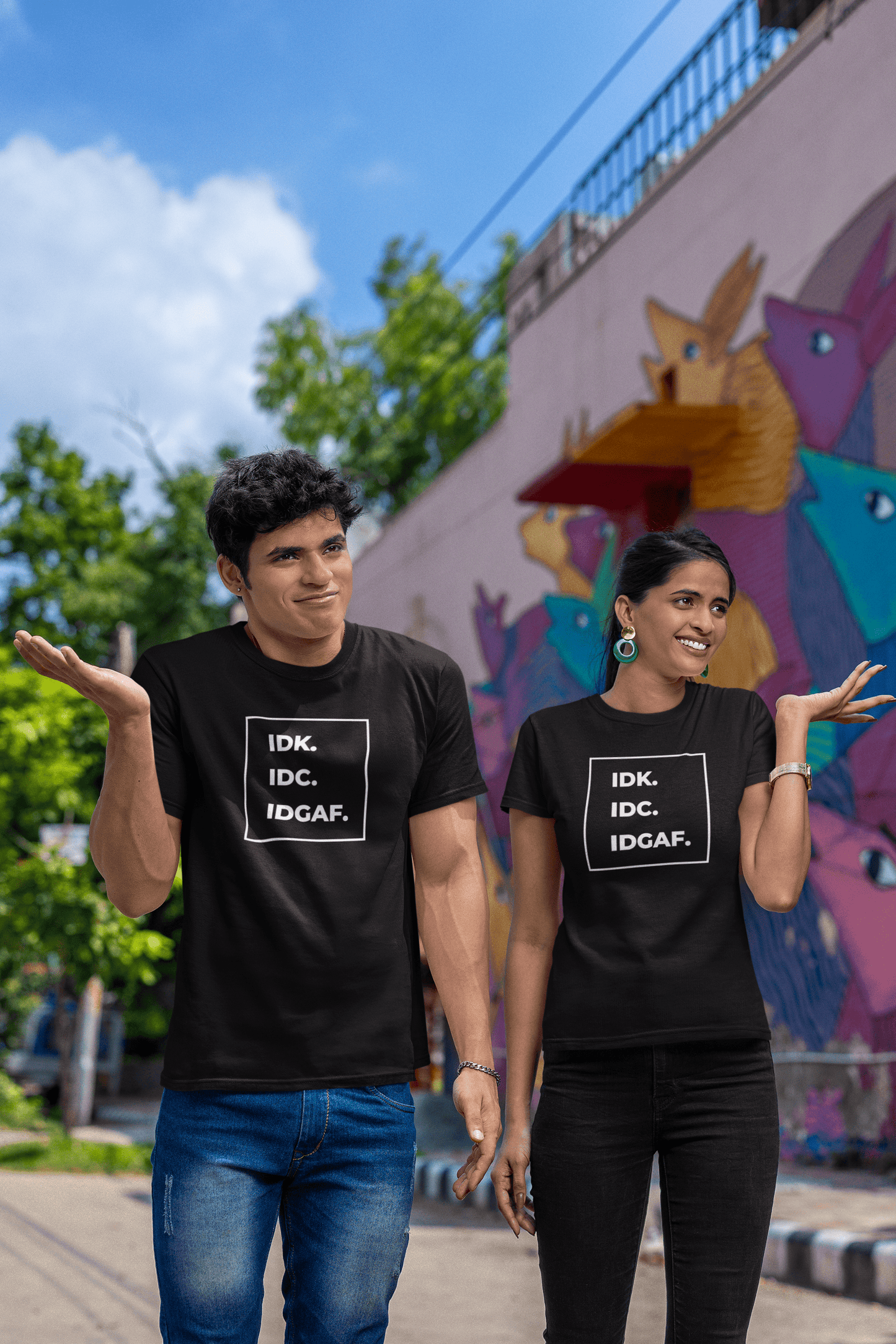 Printed T-shirt: IDK.IDC.IDGAF.