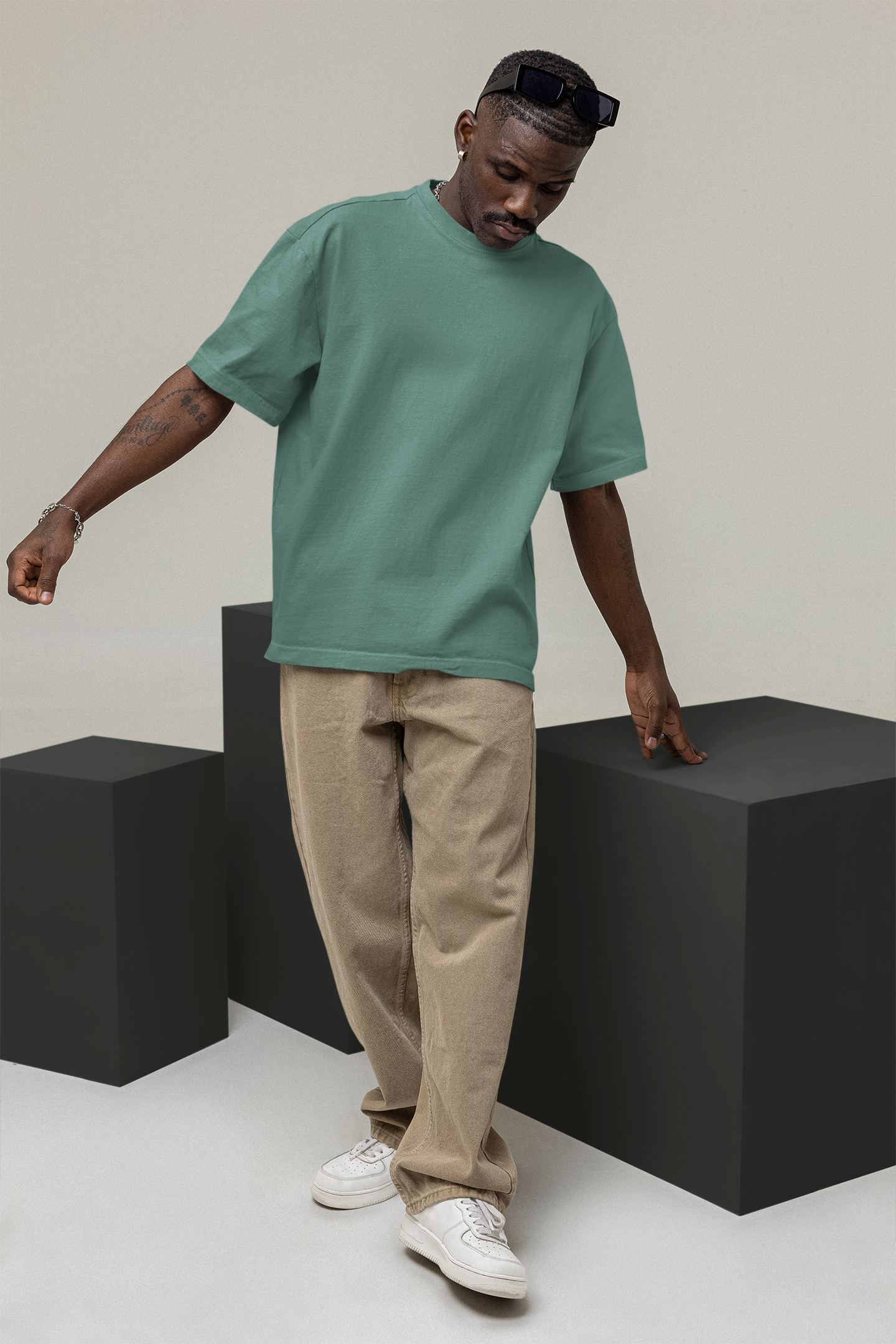 Oversized Solids : Dark Green T-shirt