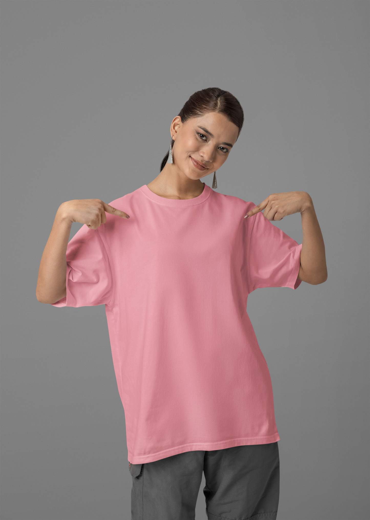 Oversized Solids : Dark Pink T-shirt