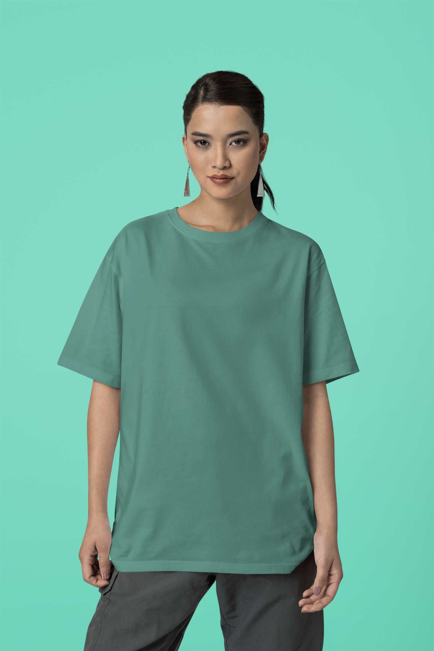 Oversized Solids : Dark Green T-shirt