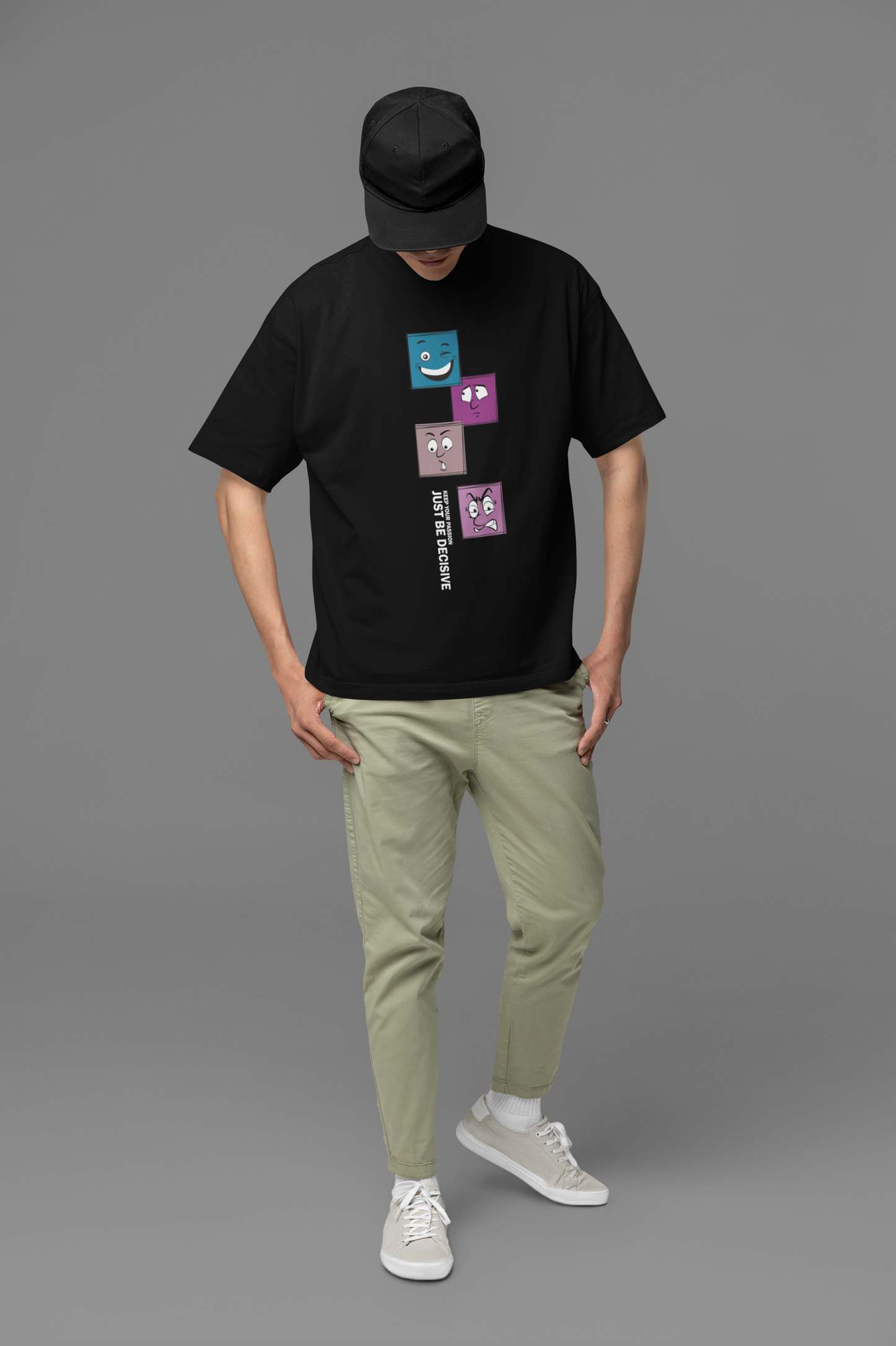 Printed T-shirt Oversized : Just Be Decisive