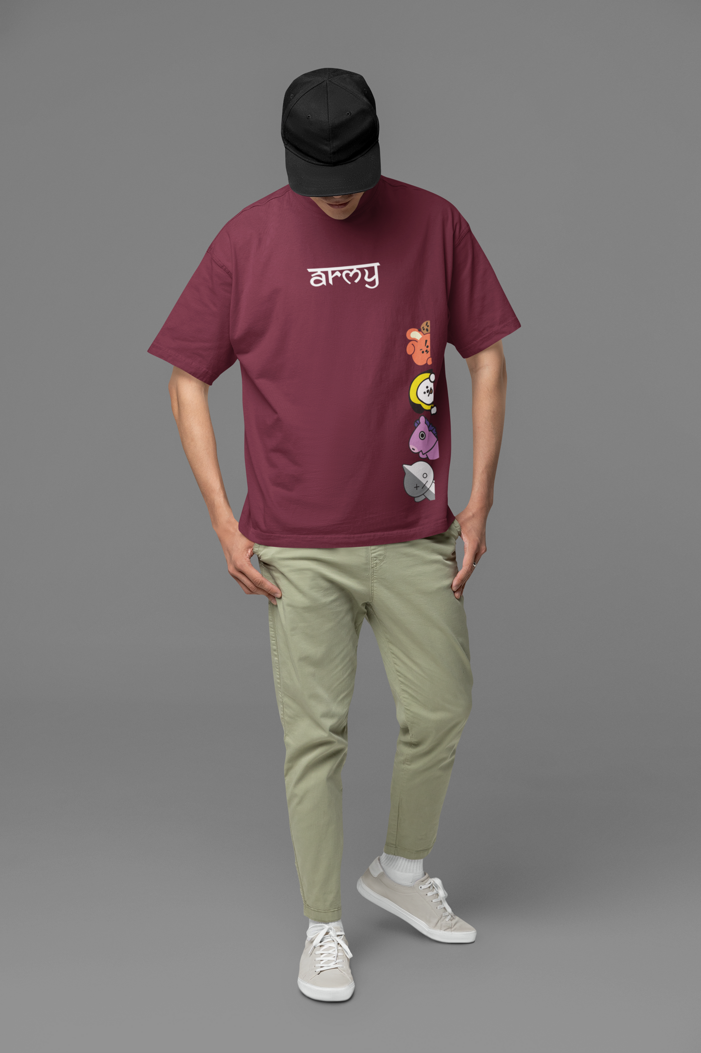 Printed T-shirt Oversized : Army