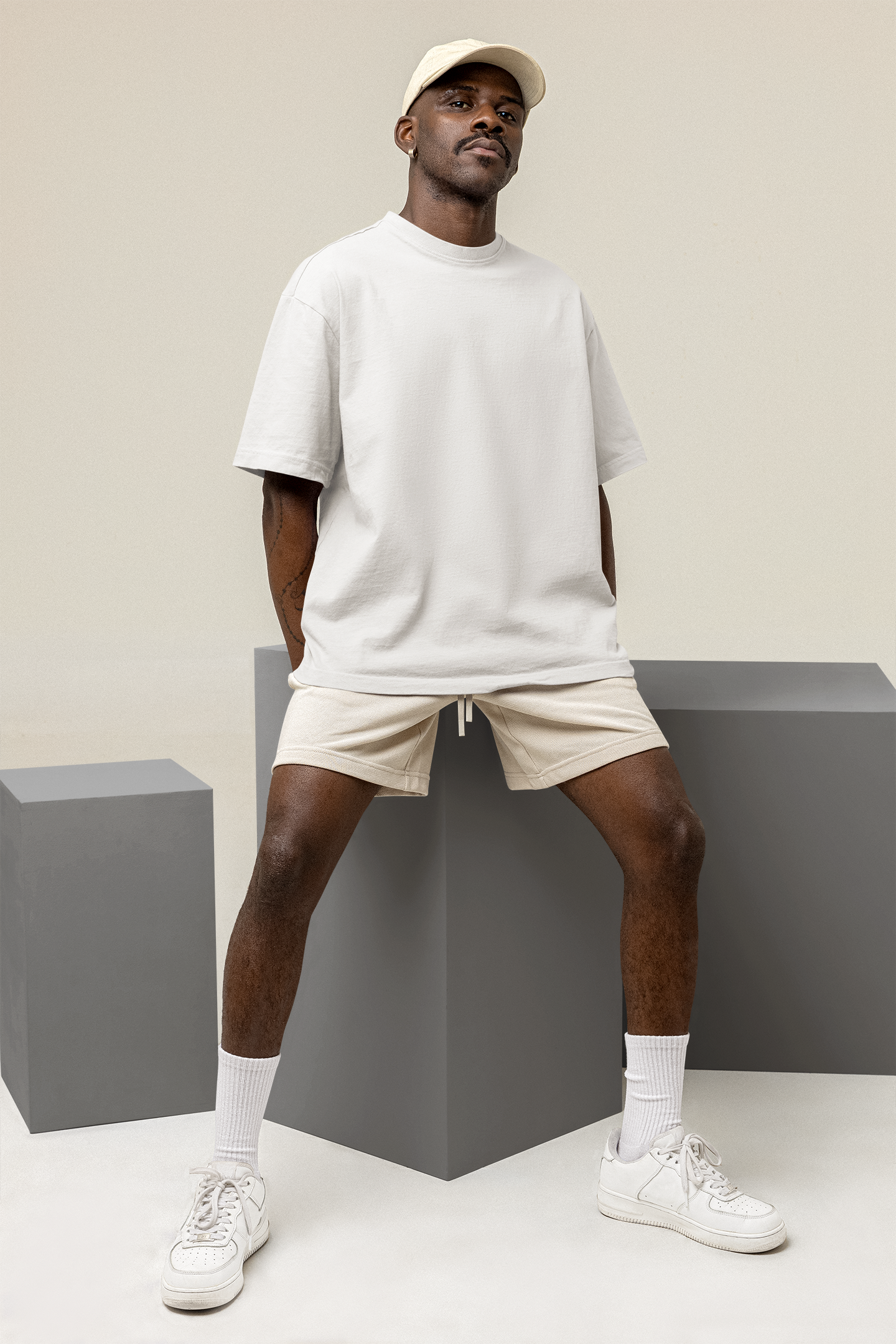 Oversized Solids : White T-shirt
