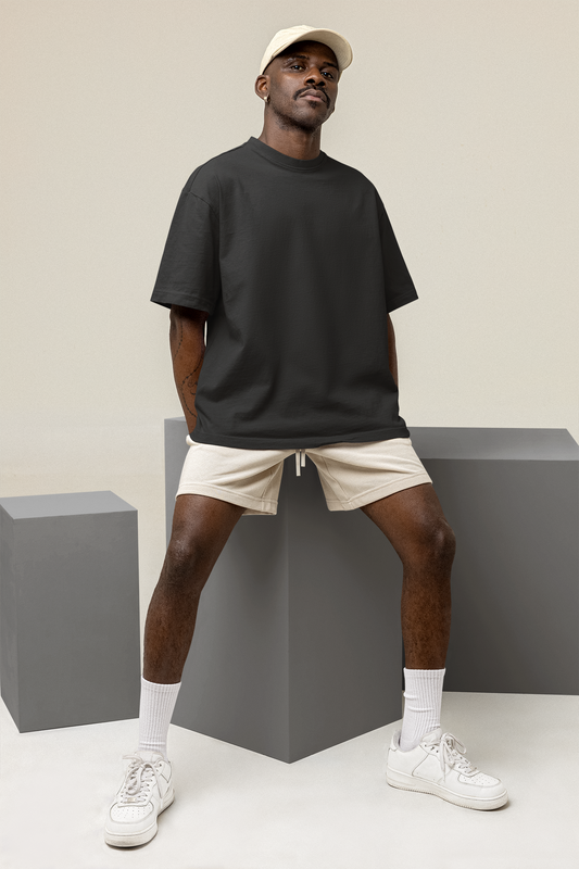 Oversized Solids : Black T-shirt