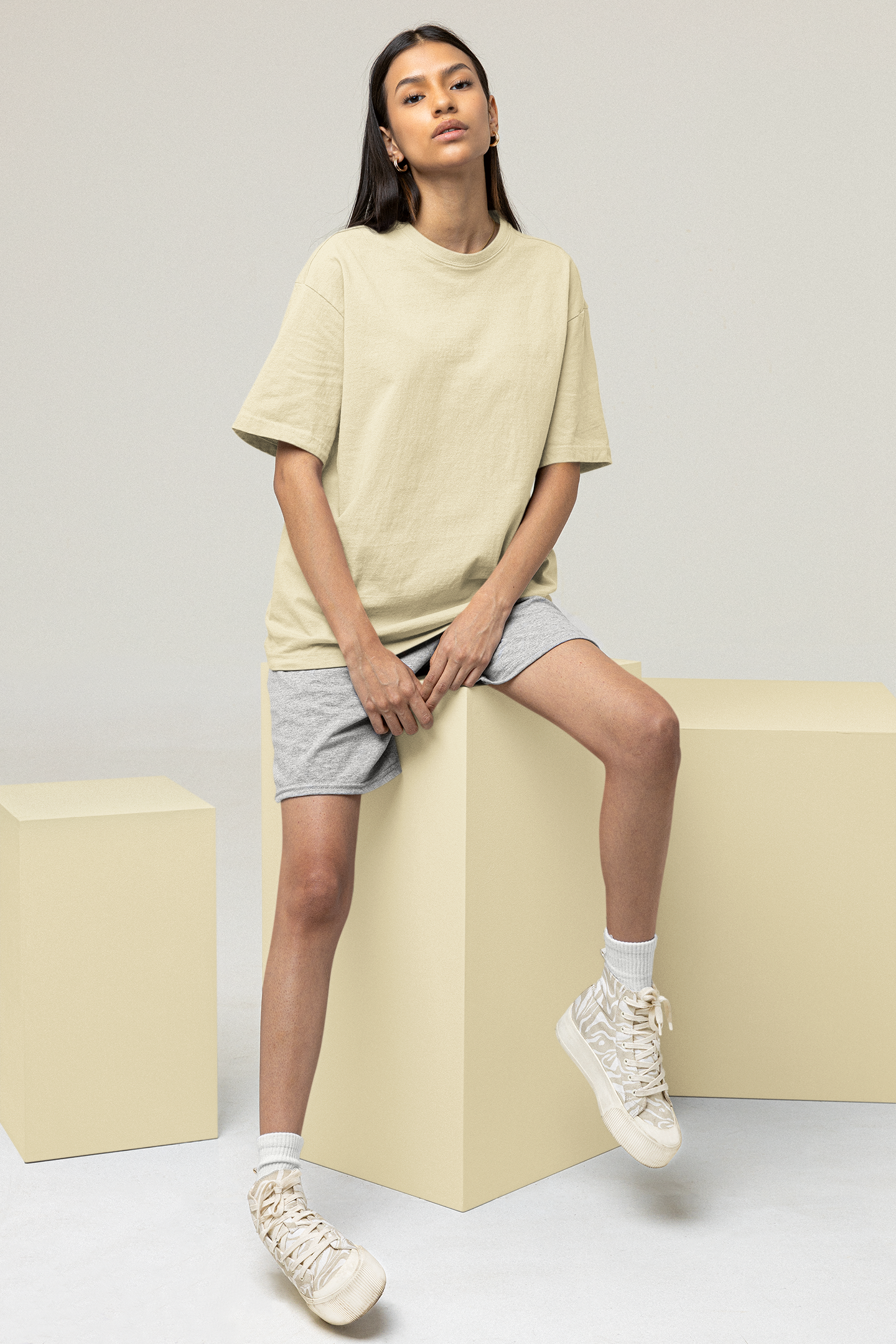 oversized-solid-beige-tshirt