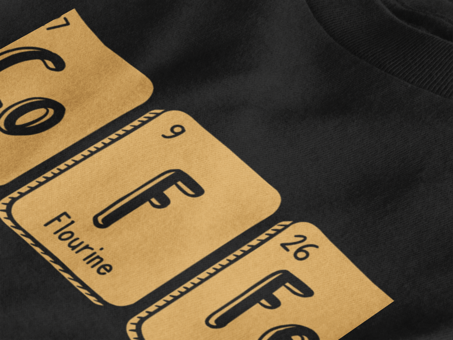 Printed T-shirt Regular : Coffee Periodic Table
